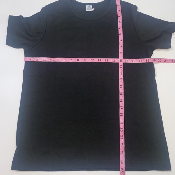 Peruvian Connection Basic Black Scoop Neck Pima Cotton Tee Women's Size Medium - Picture 4 of 6